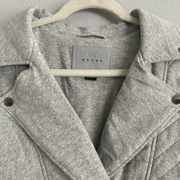 Anthropologie Blank NYC Jacket Size Medium Oversized Grey Knit Quilted Bomber - Picture 3 of 13